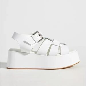 Anthropologie Pilcro Platform Fisherman Sandals – White, Size 38